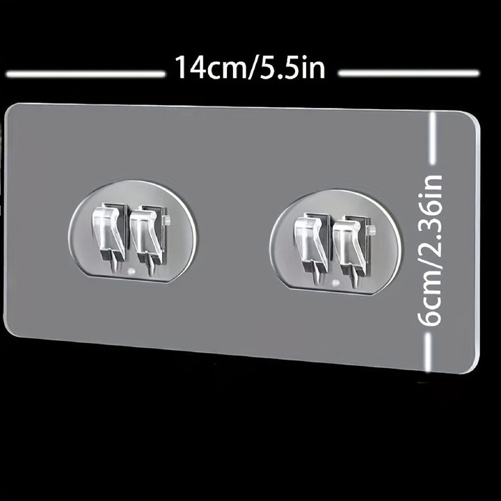 1pc Gancho de Parche Invisible, Colgador de Almacenamiento Fuerte para Baño, Gancho Adhesivo de Pared para Hogar con Alta Capacidad de Carga, Accesorios de Baño, 5.51 pulgadas * 2.36 pulgadas