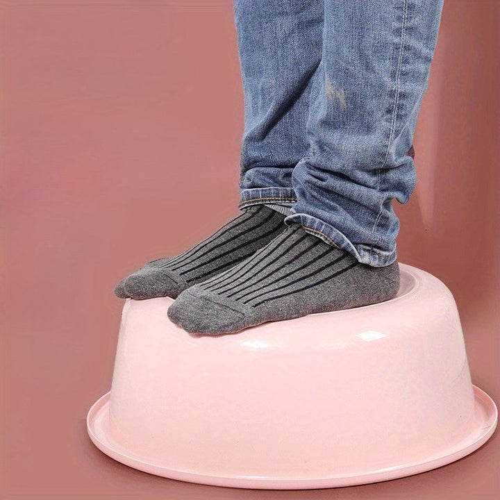 Fregadero de plástico duradero de gran tamaño - Diseño clásico redondo, no necesita electricidad, bañera portátil para adultos, lavado de cara, remojo de pies, uso en dormitorios y hogares, lavadora, remojo en casa, bañera redonda clásica, material fácil