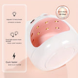Mini Secador de Uñas LED 24W - Lámpara Portátil para Gel con Temporizador de 60s, Alimentación USB y Sin Luz Negra, Diseño Adorable de Gato para Manos y Pies (Rosa Brillante/Blanco)
