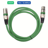 Cable de micrófono XLR de 3 pines KAILYNIA - 6 metros / 19,68 pies y 10 metros / 32,8 pies, cable negro duradero con conectores dorados, ideal para estudio, podcasting, amplificadores, cámaras y altavoces, cable de grabación de estudio | Cable de micrófo