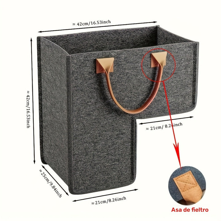 Canasta de Escaleras de Fieltro para el Hogar - Cesta multifuncional ideal para alfombras y escaleras de madera, 40.64 cm compatible, diseño plegable con ventana de observación, estante, cestas para lavandería