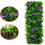 Decoración de pared con hiedra y orquídeas artificiales para cercas de jardín, pantalla ajustable de 19.99 cm a 180.01 cm, ideal para todas las estaciones