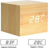 Reloj Despertado de Madera con Forma de Cubo