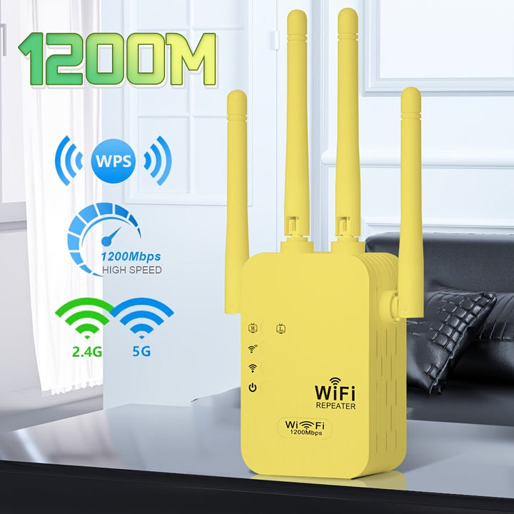 Extensor de WiFi OEKE-1200Mbps - Repetidor/Enrutador inalámbrico, Cobertura de hasta 10,000 pies cuadrados, Antiinterferencias, Ideal para noches de juegos en familia y celebraciones al aire libre - Enchufe estadounidense, Regalo perfecto para cumpleaños
