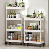 Carro de Almacenamiento con Ruedas - Estantes independientes de plástico duradero para cocinas, baños y dormitorios, estantes móviles fáciles de montar para snacks, artículos de tocador y esenciales de noche, diseño moderno minimalista con estructura rob