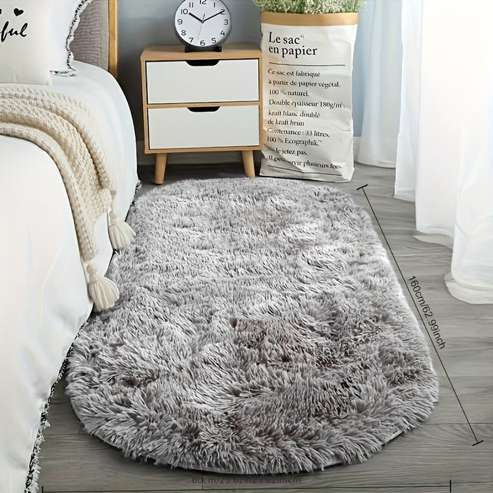 Alfombra Ovalada de Piel Sintética Suave y Lujosa - Peluche, Antideslizante, Lavable a Mano y Duradera para Dormitorio, Sala de Estar y Decoración del Hogar, Disponible en Dos Tamaños