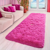 1 pieza, alfombra rectangular de felpa suave en rosa rojo, tela de peluche artificial, esponja mejorada en beige claro, gruesa, duradera, no desprende pelo, cómoda para decoración de interiores, alfombra esponjosa, fácil de limpiar, liviana y portátil pa