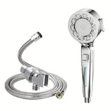 Juego de 3 cabezales de ducha de alta presión, ducha de lluvia manual con soporte americano y manguera flexible, 25 estilos, sin necesidad de electricidad, combo para baño con agua caliente