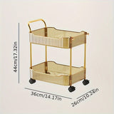 1-Pack Estante de Almacenamiento Multifuncional de 2/3/4 Niveles, Mesa para Comer con Gabinete Móvil, Carro Organizador de Botellas y Snacks de Varios Pisos, Caja de Almacenamiento de Pie para Dormitorio o Sala de Estar