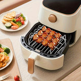 Kit de Accesorios para Freidora de Aire (para 3.7-5.8QT) - Incluye Bandeja Antiadherente de Pizza de 17.78cm, Molde para Pastel, Parrilla y Moldes de Silicona de 7 Cavidades - Aptos para Lavavajillas - Libro de Recetas Incluido - Herramientas para Hornea