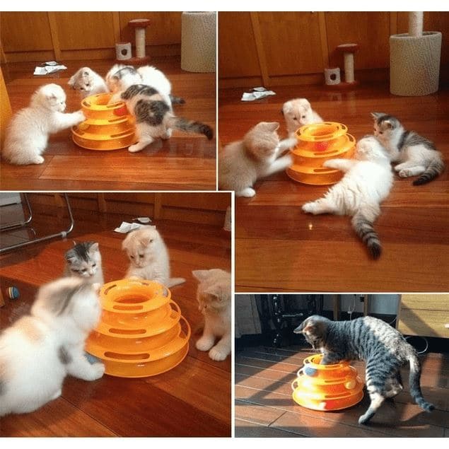 Juguete Para Gatos 3 Niveles Con Pelotas Torre  481418084