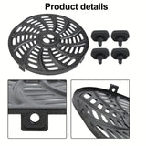 Plato de Parrilla para Freidora de Aire Gourmia de 6QT - Compatible con los Modelos GAF698 y GAF686, Revestimiento Antiadherente Duradero, Ideal para Asar Verduras, Carnes y Papas Fritas, Utensilio de Cocina Circular