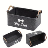 1pc Cesta Organizadora de Juguetes para Perros con Asa FUKUCHONG - Almacenamiento sin Baterías, Ideal para Debajo de la Cama