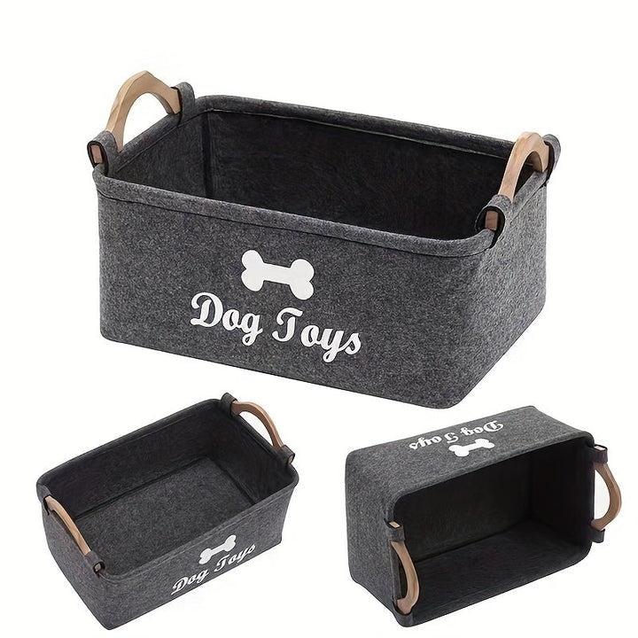 1pc Cesta Organizadora de Juguetes para Perros con Asa FUKUCHONG - Almacenamiento sin Baterías, Ideal para Debajo de la Cama