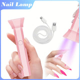 Lámpara de curado de esmalte de uñas portátil de mano con 6 LED, mini secador de uñas sin formaldehído, carga USB, batería de litio recargable, capacidad de batería de 200mAh