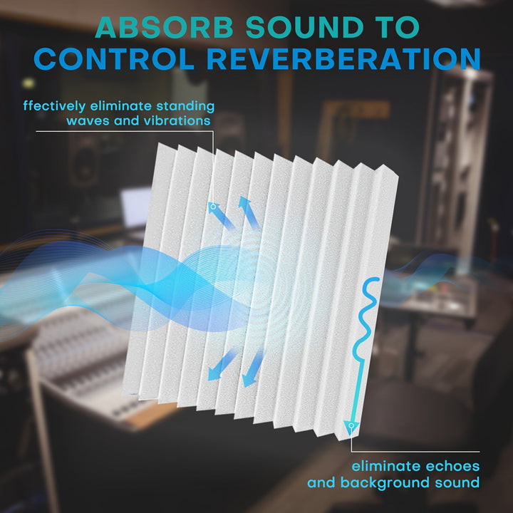 36 piezas de Paneles de Espuma Insonorizante y Blanco 30 * 30 * 2.5cm, Adecuados para Salas de Batería, Estudios de Grabación y Paredes de KTV - Absorbe Ruido e Isola, Panel Modular | Espuma de Alta Densidad, Tablero Acústico con Adhesivo