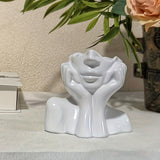 Jarrón Retrato - Escultura Moderna de Resina en Medio Cuerpo para Suculentas, Hidroponía y Decoración Floral - Jarrón Geométrico Artístico, Ideal para Sala o Mesa de Comedor