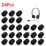 Cubiertas de espuma para micrófono de auriculares, pantalla de viento de espuma para micrófono de solapa, cubierta de espuma miniatura para micrófono de auriculares para reducción de ruido (12pcs/24pcs)