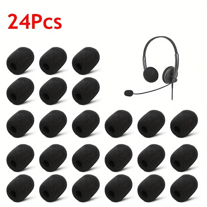 Cubiertas de espuma para micrófono de auriculares, pantalla de viento de espuma para micrófono de solapa, cubierta de espuma miniatura para micrófono de auriculares para reducción de ruido (12pcs/24pcs)