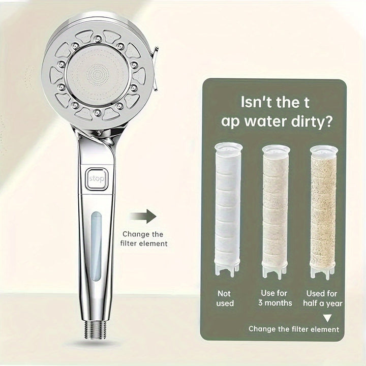 Juego de 3 cabezales de ducha de alta presión, ducha de lluvia manual con soporte americano y manguera flexible, 25 estilos, sin necesidad de electricidad, combo para baño con agua caliente