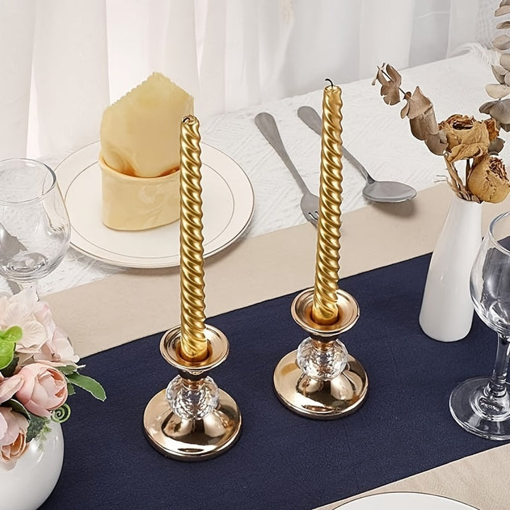 2pcs Candelabros Europeos Románticos para Cena a la Luz de las Velas, Decoraciones de Lujo Occidental para Bodas y Mesas Sencillas