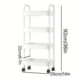 Carrito de almacenamiento rodante de 3 niveles - Organizador de plástico duradero con ruedas, fácil de mover para cocina, baño, dormitorio - Blanco, soporte para libros y artículos pequeños, unidad de estantería versátil | Carrito de almacenamiento moder