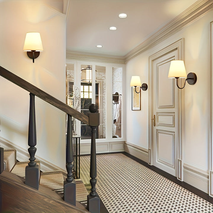 2 piezas de perillas de pared tradicionales de metal con sombreros de luz, perilla semi-englobada desmontable para dormitorio, sala de estar, cocina, pasillo - Conectado a la red eléctrica, instalación fácil, compatible con bombillas E26/E27 (bombillas n