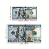 Alfombra de Diseño Creativo de Billete de $100 Antideslizante - Perfecta para Dormitorio, Cocina, Lavandería y Decoración de Pasillo | Alfombra de Poliéster Lavable a Máquina con Base Antideslizante | Ideal para Halloween, Navidad, Pascua, Acción de Grac