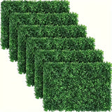 6-Pack Paneles de Césped Artificial Evergreen - Valla de Privacidad Resistente y Fondo para Bodas, Pantallas Verdes Extra Grandes 15.75x23.62 Pulgadas (40x60 cm), Sin Necesidad de Cableado, Instalación Fácil con Tiras Adhesivas, Paneles Plásticos Imperme