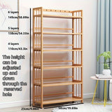 1 estante de bambú de 4 a 6 piezas - Fácil montaje, 3 tamaños disponibles, 4 o 5 niveles, caja de almacenamiento multifuncional, adecuada para hogar, oficina, sala de estudio y sala de estar - No requiere carga, estante amarillo