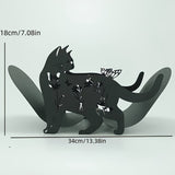 Portarrollos de papel higiénico de gatito de dos caras: Adorable organizador decorativo para el hogar de hierro animal, tiene capacidad para 8 rollos adicionales para baño, tocador o estante de almacenamiento Decoraciones de Halloween, Navidad