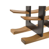 Estantería de botellas de madera apilable, diseño simple negro y marrón, soporte independiente desmontable, para salón, cocina con decoración de habitación