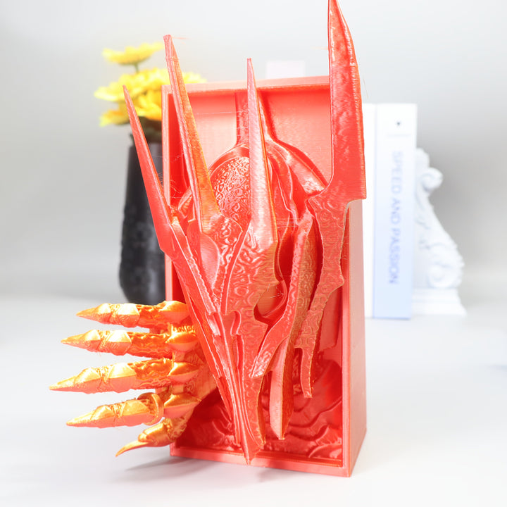 Estantería Fantástica - Diseño de Mano de Calavera Sauron Impreso en 3D, Decoración de Escritorio en Plástico Duradero, Regalo para Hombres, Ideal para Oficina o Hogar, Adorno para Estantes, Presente para Fiestas y Celebraciones