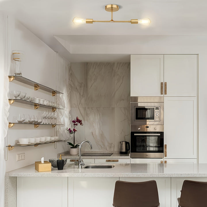 Juego de 2 apliques de pared dorados para baño, lámpara moderna para espejo de tocador, apliques semiempotrados ajustables de metal para pasillo, habitación o cocina, base E26, conexión directa (focos no incluidos)