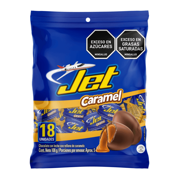 CHOCOLATINA JET 18U 108G BURBUJA CARAMEL