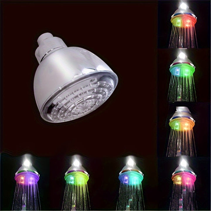 Rociador de ducha redondo con cambio de color intermitente y temperatura auto-activado LED