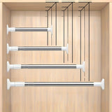 1 pieza de varilla telescópica de acero inoxidable - Instalación fácil, soporte de armario y baño sin perforación, ideal para colgar ropa, toallas y cortinas de ducha, versátil para puertas y armarios, varilla para colgar ropa