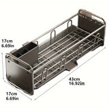 1 pieza, organizador de cocina moderno de metal para platos, tazones y cubiertos, diseño ahorrador de espacio, no requiere electricidad ni pilas