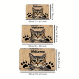 1 alfombra de entrada súper tierna con diseño de gato, lavable a máquina, ideal para salas, habitaciones y cuartos de juegos