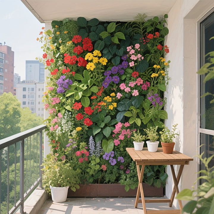 Paneles de Pared Verde Artificial, Decoración para el Hogar con Plantas Artificiales, Juego de Combinación de Plantas Falsas al Aire Libre - Diseño Tropical Ideal para Fondos Fotográficos y Banderines de Fiesta, Estilo Valla de Madera Interior/Exterior -