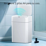 Cubo de basura automático con sensor de movimiento, diseño moderno, tapa de cierre suave, 12.98L y 19.0L, blanco, plástico, sella olores, para cocina, baño, hotel (2 pilas AA no incluidas)