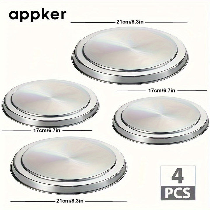 appker, 4 Piezas, Cubiertas De Cocina De Inducción De Acero Inoxidable, Protectores Duraderos Para Estufas De Cocina, Accesorios Para Utensilios De Cocina Para El Hogar, Diseño Creativo