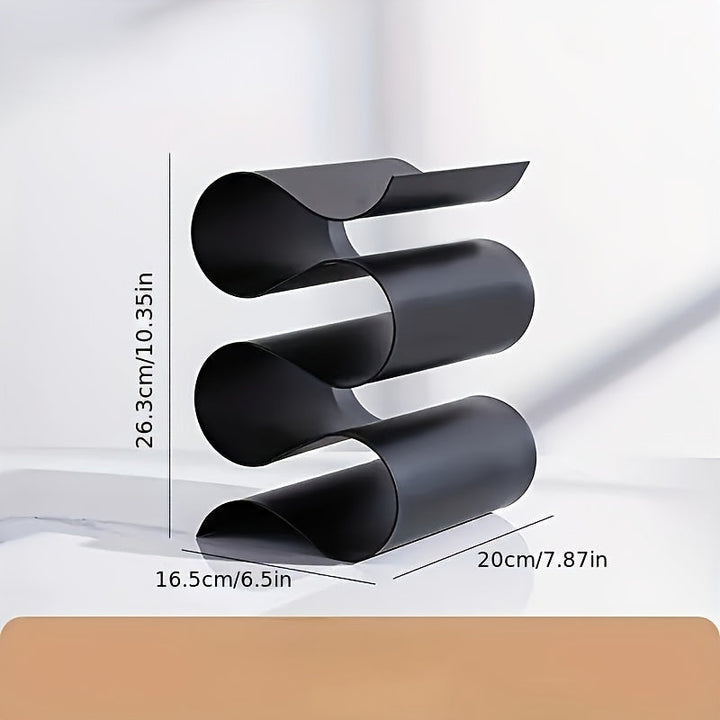 Soporte de Vino Metálico Apilable para Encimera o Armario – Soporte Moderno para Botellas de Vino en Negro y Dorado, Almacenamiento que Ahorra Espacio para Cocina, Bar o Decoración de Despensa