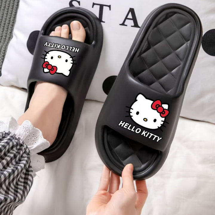 Zapatillas Sanrio con Lazo de Dibujos Animados Lindas para Parejas, Sandalias de Playa Unisex y Pantuflas para el Hogar, Cómodas y Ligueras de Material EVA para Todas las Estaciones