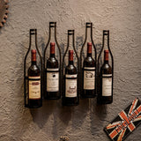 Estante para vinos de metal industrial vintage - Estante de exhibición duradero montado en la pared para decoración de bar en casa, sala de estar o comedor con diseño clásico, decoración de vinos