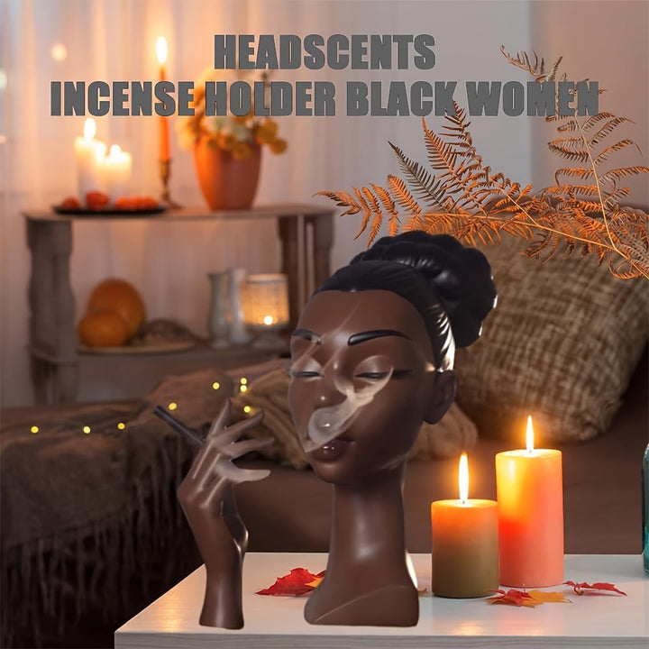 1pc Escultura de Resina de Dama Elegante - Diseño de Detalle de Humo, Decoración Versátil para Interior y Exterior, No Necesita Electricidad, Ideal para Hogar y Oficina, Sin Fragancia, Perfecta para Navidad, Pascua, Acción de Gracias