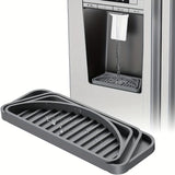 Alfombrilla de dispensador de agua de silicona - Ajuste a medida, bandeja de goteo de refrigerador antideslizante para refrigeración limpia y precisa