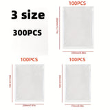 100pcs Bolsas de Sellado al Vacío PE, Grado Alimenticio para Mantener la Frescura, Resistentes y Duraderas, Bolsas de Envoltura para Ahorrar Alimentos para Máquinas de Sellado al Vacío, Sellado al Vacío|Almacenamiento Transparente|Material PE Duradero