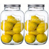 Tarro de Vidrio Transparente de Boca Ancha para Almacenar Comida con Tapa de Acero Inoxidable, Varios Tamaños 3.79/5.68/7.57 L