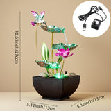 Fontana de escritorio creativa de tres niveles con adornos de roca natural, ideal para dormitorios, salones o escritorios, creando un ambiente relajante y acogedor